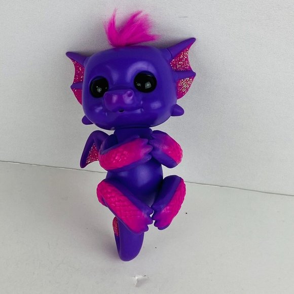 Kaylin Baby Purple Glitter Fingerling Dragon Interactive Pretend Play Toy Figure - Picture 8 of 11